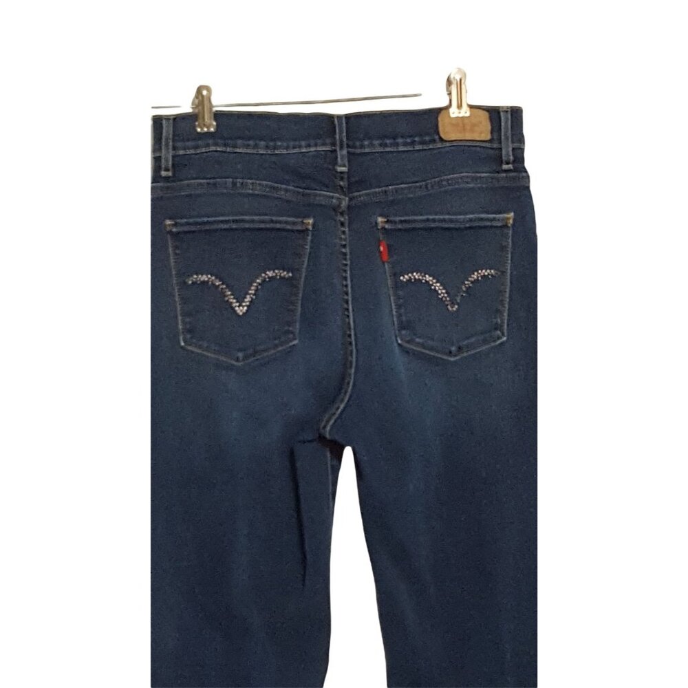 Levis 512 Womens jeans Perfectly Slimming Bootcut Dark Wash Studded Pockets